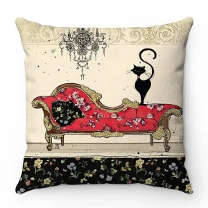 Cartoon Cat Pattern Series Super Soft Short Plush Material Pillow Cover for Home Sofa Decoration Pillow Cover