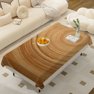 Beautiful Wood Rectangular Tablecloths Washable Wedding Party Kitchen Dining Living Room Birthday Decoration Table
