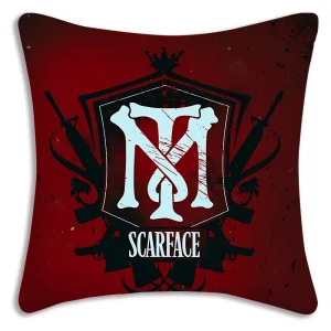 Hot Classic Movie Scarfaces Pillow Covers Cartoon Sofa Decorative Home Double-sided Printing Short Plush Cute Cushion Cover