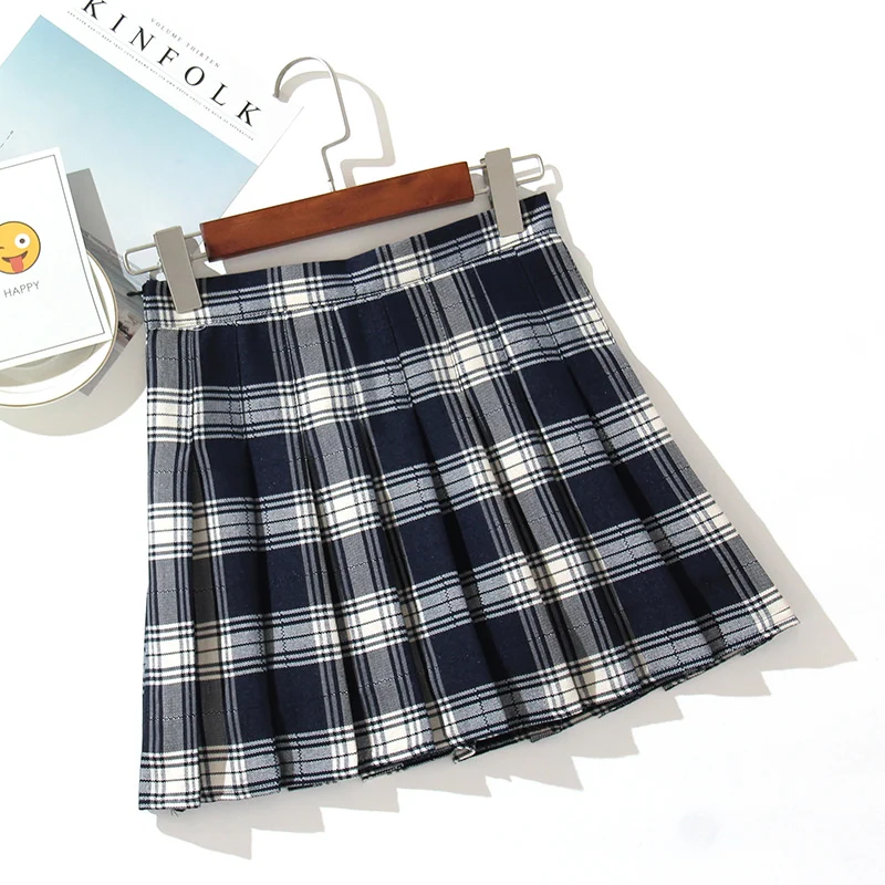 Plaid Women Mini Skirt Summer A-Line Female Pleated Casual High Waist Women Girls Short Streetwear Student Skirts - Image 3