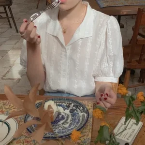 Shirts Women All-match V-Neck blouse shirts and tops  Korean Style Womens Clothing Elegant Solid Color Leisure Chiffon blouses