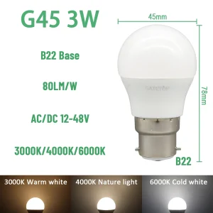 1-20pcs High lumen LED Bulb Lights  AC DC 12V 24V 36V 48V E27 B22 3W 5W 10W  for Home  Equivalent,Landscape Garden Yard Outdoor