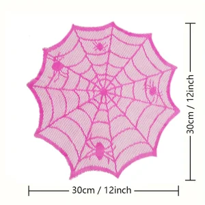 Purple lace polyester Halloween round placemats table decorative napkin cloth waterproof placemats home decorations gifts