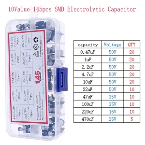 Electrolytic Capacitors Assortment Kit 16V 25V 35V 50V 1uf 2.2uF 3.3uF 4.7uF 10uF 22uF 33uF 47uF 100uF 220uF 330uF 470uF 1000uF