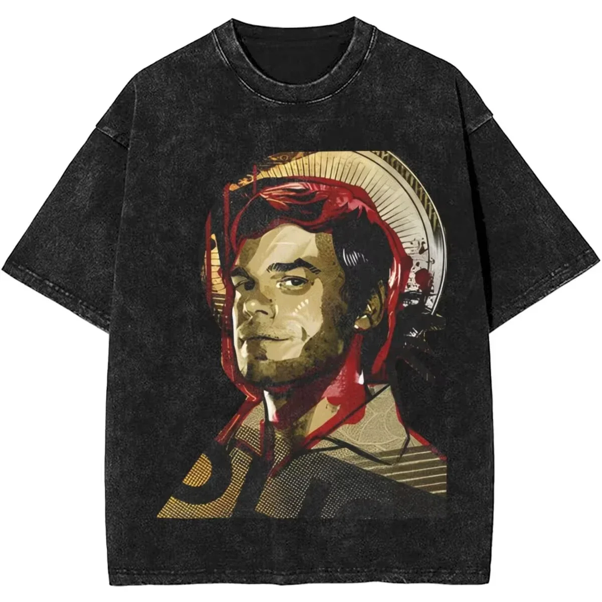 New Dexter Morgan Edition Middle Finger Retro Trendy Vintage Washed T-Shirt Summer Y2K Tops Cotton Men Women Tees Short Sleeve - Image 7