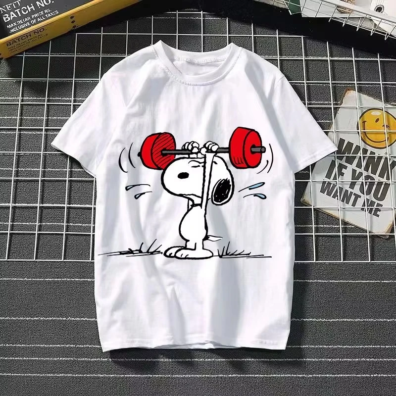 2025 New Snoopy Printing Cotton T-shirt Animation Cartoon Men and Women with The Same Loose Pure Cotton Cute Pure Cotton Top - Image 11
