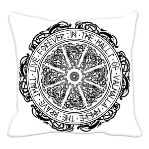 Viking Amulet Pillowcase Sofa Cushion Home Decor  Black and White Geometric  Cover