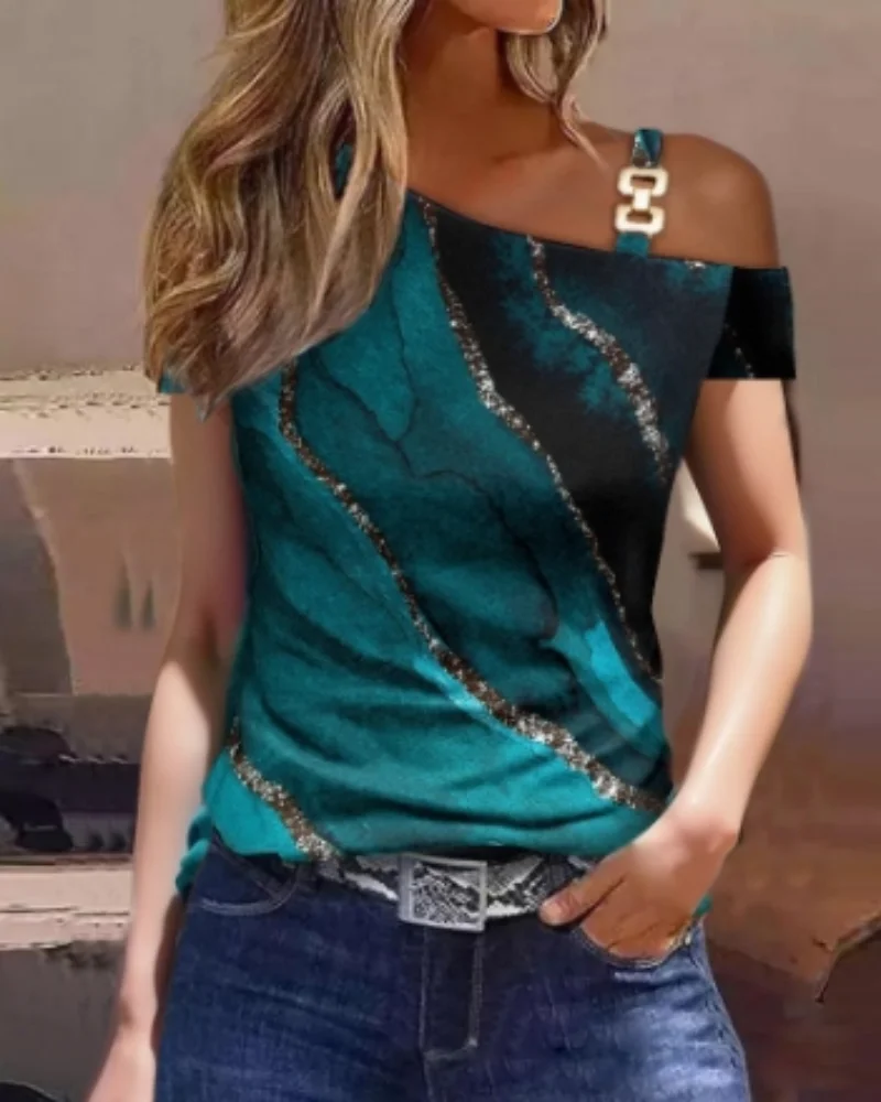 Women Summer Ruffles Short Sleeve Loose T Shirt Chic Elegant Solid O Neck Tops Casual Simple All Match Tee Streetwear Blouse - الصورة 3
