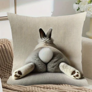 1PC Easter Bunny Pillow with Eggs ,Decorative sofa cushion cover, home decoration, 2D printing.