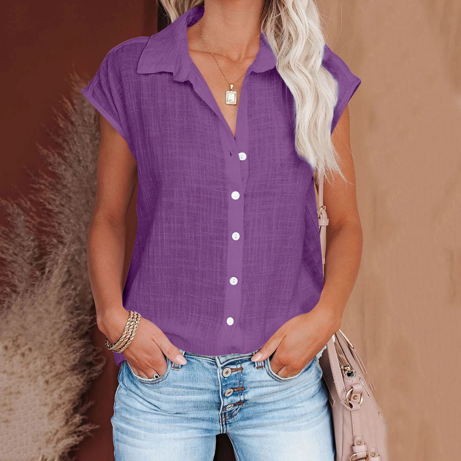 Summer Solid Cotton Linen Shirt Women's Clothing Casual Short Sleeve Tops Tee Ladies T-Shirts Blusas Thin Loose T Shirt Woman - Image 29