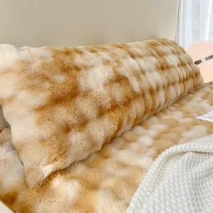 1pc Solid-color Plush Pillow Long Pillowcase, Decorative Pillowcase (without Core), Soft and Comfortable Fabric
