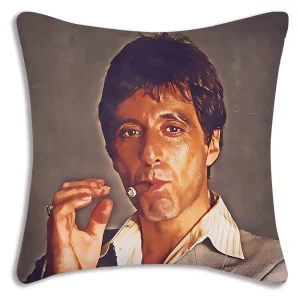 Hot Classic Movie Scarfaces Pillow Covers Cartoon Sofa Decorative Home Double-sided Printing Short Plush Cute Cushion Cover
