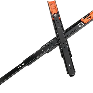 2Pcs Metal Buffer Drawer Slides 12-20 Inch Track Width 45mm Mute Three-Section Rail Sliding Furniture Hardware Fittings