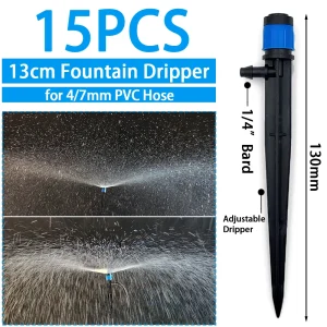 WUJIE Greenhouse Watering Sprinkler Dripper Drip Irrigation Garden Adjustable Mist Emitters Stake Micro Spray Rotating Nozzle