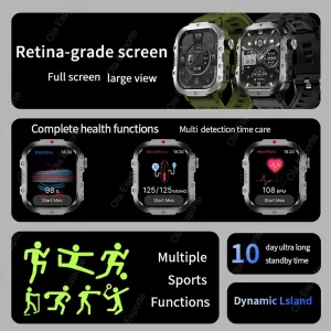 2025 Military GPS Smart Watch Men LED Flashlight Waterproof Outdoor Sport Tracker Bluetooth Call Waterproof Smartwatch Man Women