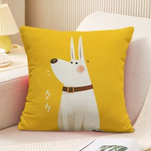 Cute Puppy Pattern Decorative Pillowcase Living Room Bedroom Square Cushion Pillowcase