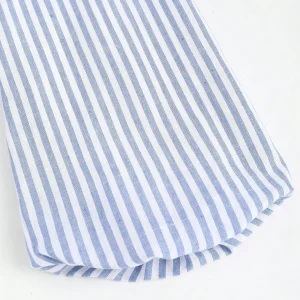 Striped Tie Bow Puff Sleeve Shirt