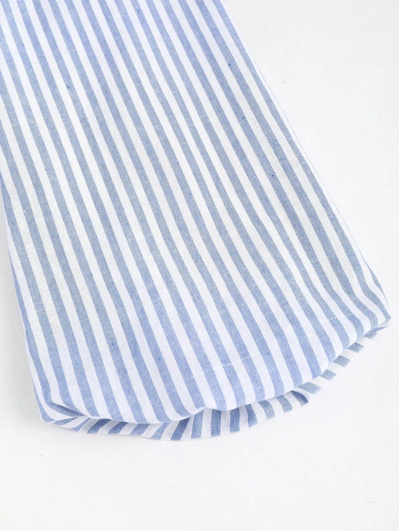 Striped Tie Bow Puff Sleeve Shirt - Image 5