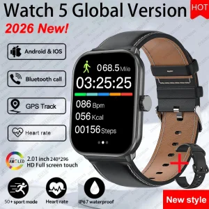 Watch 5 Global Version Smart Watch Men Women HD AMOLED Screen Heart Rate Bluetooth Call GPS Track Waterproof Sports Smartwatch