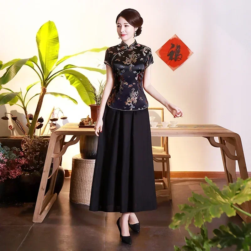 Elegant Ethnic Style Streetwear Cheongsam Qipao Tees Fashion Clothes Tshirts Vintage Shirts for Women Y2k Tops Women Clothing - الصورة 21