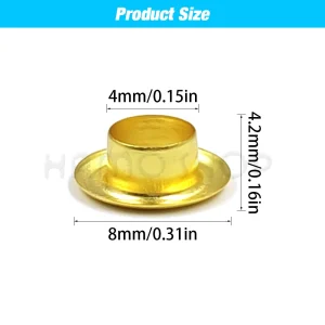 100 Sets 4mm Metal Eyelet Grommet With Washer Round Eye Rings For Leathercraft Repair Shoes Bag Clothing Belt Hat Accessories