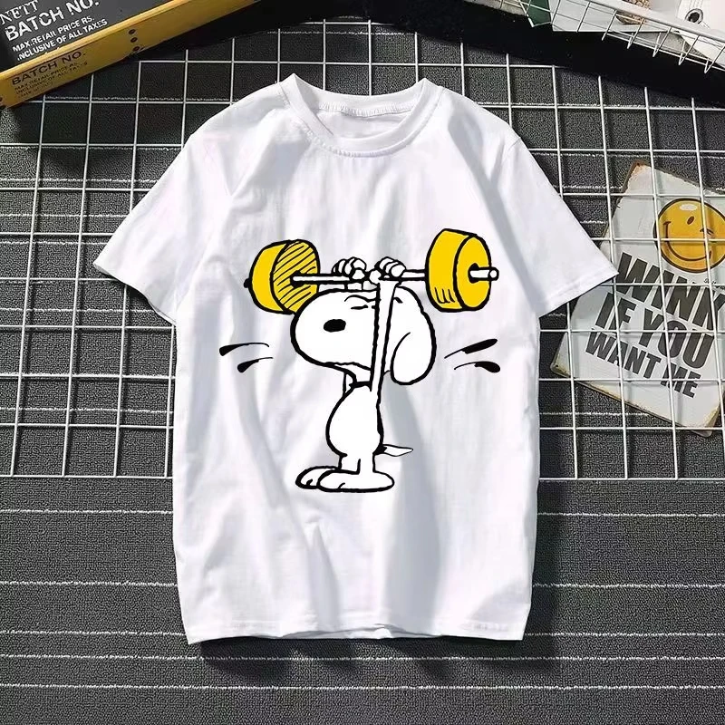 2025 New Snoopy Printing Cotton T-shirt Animation Cartoon Men and Women with The Same Loose Pure Cotton Cute Pure Cotton Top - Image 13