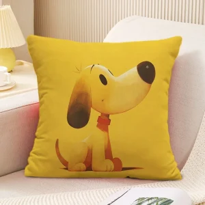 Cute Puppy Pattern Decorative Pillowcase Living Room Bedroom Square Cushion Pillowcase