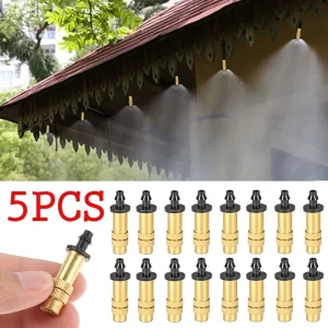 5pcs Adjustable Copper Mist Nozzle Garden Sprayer Nozzle Greenhouse Lawn Water Sprinkler