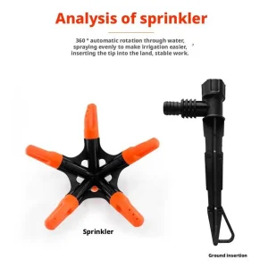 360-degree Rotating 5-nozzle Automatic Sprinkler For Watering Flowers, Vegetables, Water Pipes, Garden Lawn Irrigation Ground