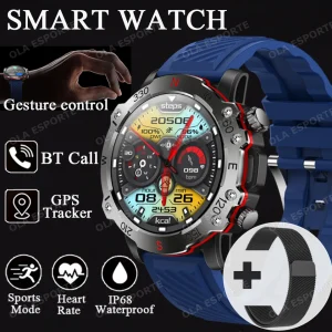 New Outdoor Military Dual-Band GPS Military Smart Watch 5ATM Waterproof Heart Rate Sleep Monitor Bluetooth Calls Smart Watch Men