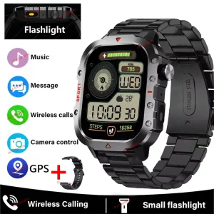 2025 Rugged Military Smart Watch Men's Outdoor Watch 2.01" HD Touch Screen Voice Bluetooth Call Sports Waterproof Smartwatch New