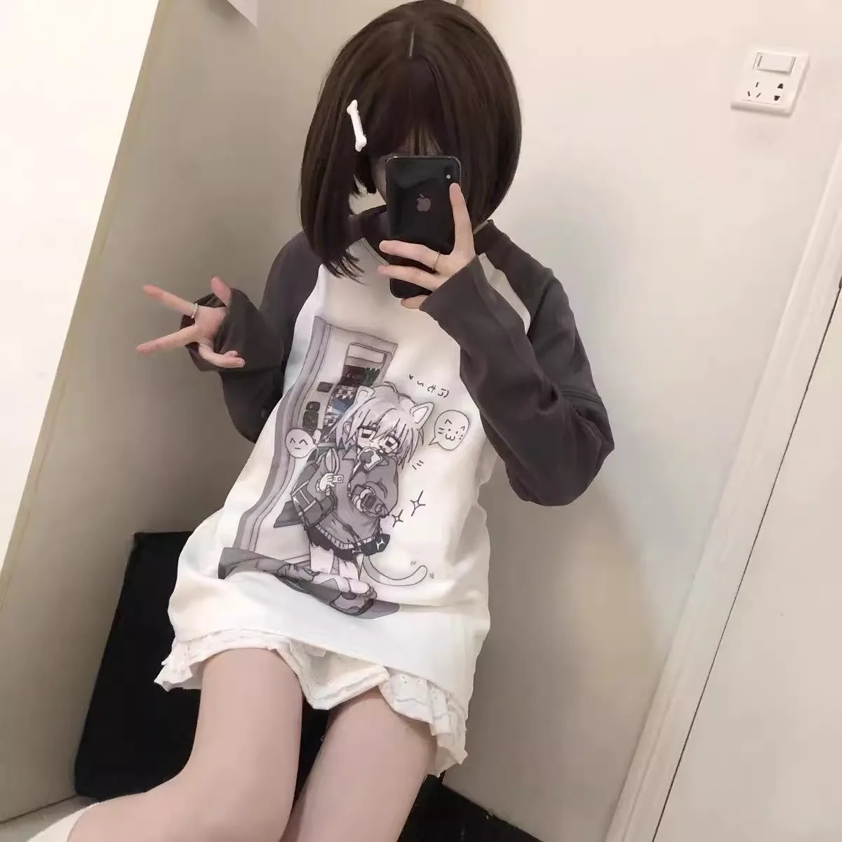 Japanese Woman Clothing With Removable Sleeve T-shirts Short Long Sleeve Female Clothing 2000s Summer Spring Kawaii y2k Clothes - Image 7