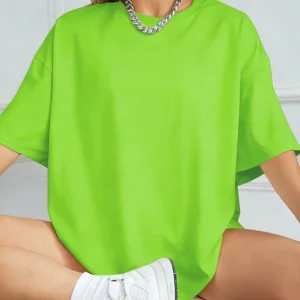 100% Cotton Solid Color Summer Womens T Shirt Street Hip Hop T-Shirts Loose Casual Short Sleeve Comfortable Fashion Tee Tops