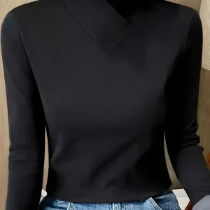 Autumn/winter women's casual long-sleeved high-neck T-shirt