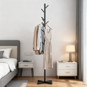 Clothes and Hats Rack Floor To Floor Bedroom Coat Hook Bedroom Vertical Tree Branch Shape Holder Hat Scarf Handbag Storage Hange