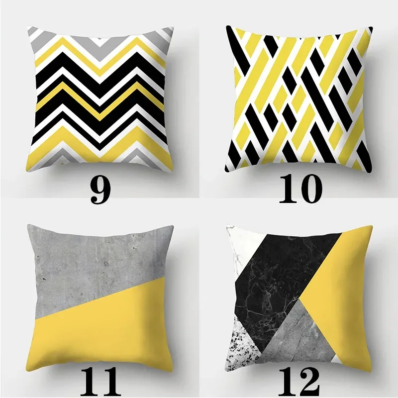 Yellow series Pillowcase 45cmX45cm Square Sofa Pillow Cover Creative Sun Flower Cushion - الصورة 4