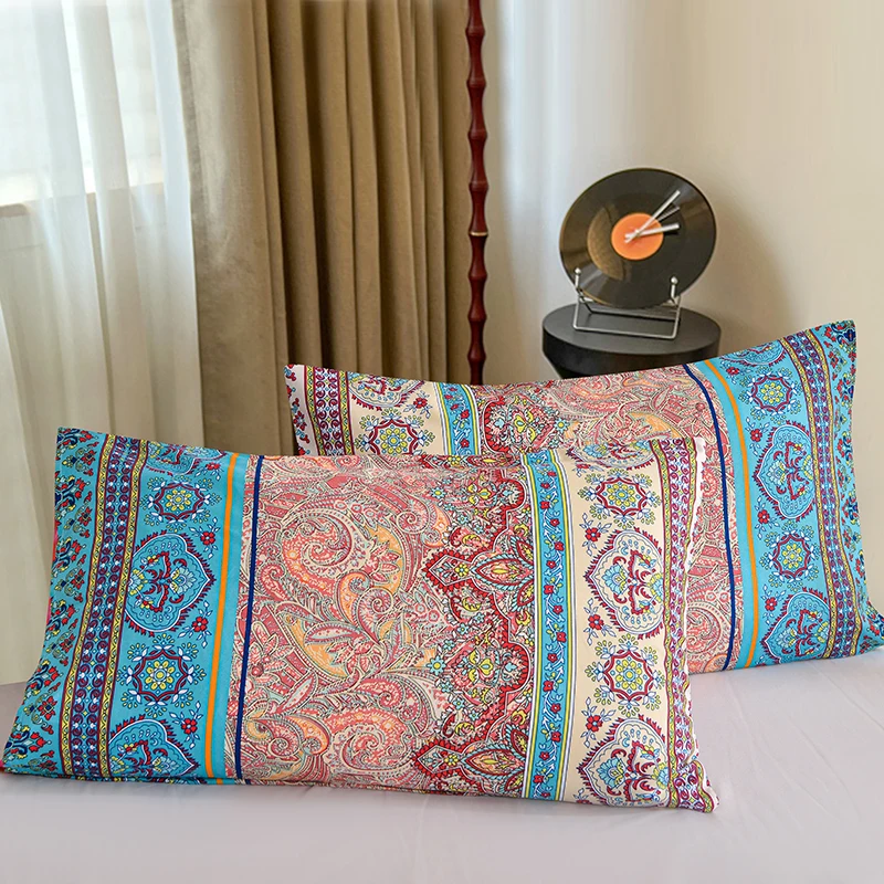 Printed Pillow Cover 2pcs Pillowcase 48x74cm Pillow Sham for Home Bed Pillowslip Rectangle Cushion Cover funda almohada - الصورة 6
