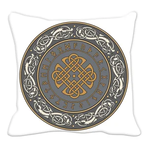 Viking Amulet Pillowcase Sofa Cushion Home Decor  Black and White Geometric  Cover