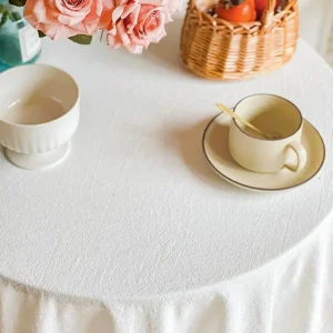 100% Cotton Round Table Cloth Washable Vintage Ruffle Tablecloth For Wedding Party Dining Banquet Decor Living Room Table Cloth