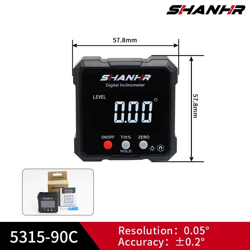 SHANHR New Angle Protractor 360 Degree Mini Electronic Digital Protractor Inclinometer Angle Finder Gauge Measurement Box - Image 7
