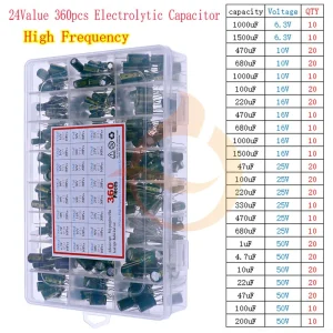 Electrolytic Capacitors Assortment Kit 16V 25V 35V 50V 1uf 2.2uF 3.3uF 4.7uF 10uF 22uF 33uF 47uF 100uF 220uF 330uF 470uF 1000uF