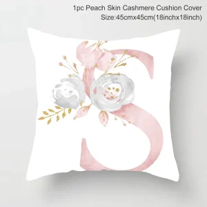 45x45cm Pink Letter Cushion Pillowcase Decorative Sofa Polyester