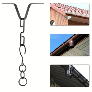 Rain Chain Hook Installer,Standard Installation Kit for Gutter Downspout, Metal Garden Decor, Outdoor Yard & Lawn Accessory