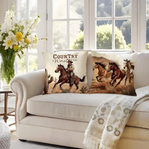 1/4pcs Country Western Cowboy Wild West Themed Pillowcases Sofa cushion cover home bedroom room decoration