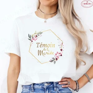 French Girls Team Future Bride T-shirt Wreath Graphic Tees Bridal Wedding Tops Single Farewell Bachelorette Party EVJF Tshirt
