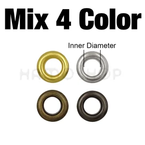 100 Sets 4mm Metal Eyelet Grommet With Washer Round Eye Rings For Leathercraft Repair Shoes Bag Clothing Belt Hat Accessories