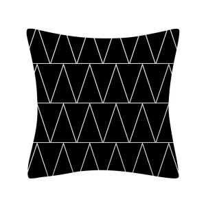 Geometry Cushion Cover 45x45 Polyester Pillowcase Decorative Sofa Cushions Pillowcover Home Decor Black Yellow Blue Pillow Cases