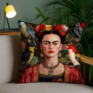 Anime F-Frida K-Kahlo Art Pillow Case Anti-dustmite Pillowcase Invisible zipper silky short plush Sofa cushion cover