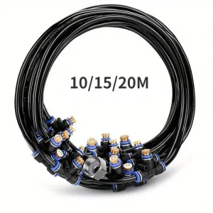10/15/20M Outdoor Misting Cooling System Kit Sprayers for Greenhouse Garden Patio Plant Fogging Watering Irrigation 6mm Hose