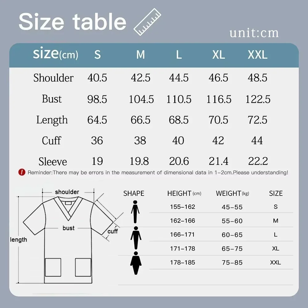Surgical Uniform Printing Holiday Beautiful Shirt V-neck Style Pocket Design Blouse Surgical Top Woman Men Nurse Medical Uniform - الصورة 2